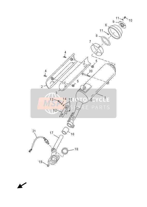 Yamaha YP250R 2013 Exhaust for a 2013 Yamaha YP250R